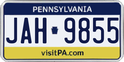 PA license plate JAH9855