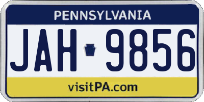 PA license plate JAH9856