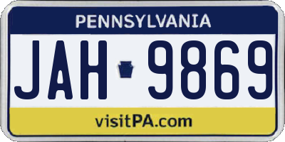 PA license plate JAH9869