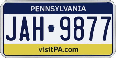 PA license plate JAH9877