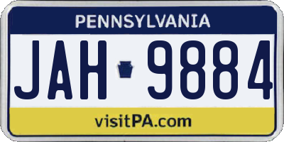 PA license plate JAH9884