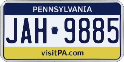 PA license plate JAH9885