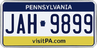 PA license plate JAH9899