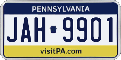 PA license plate JAH9901