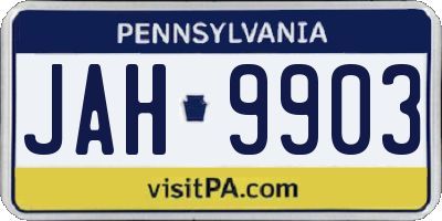 PA license plate JAH9903