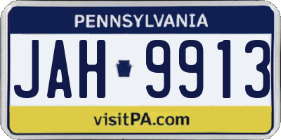 PA license plate JAH9913