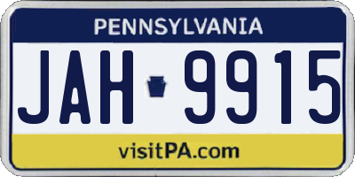 PA license plate JAH9915