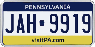 PA license plate JAH9919