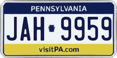 PA license plate JAH9959