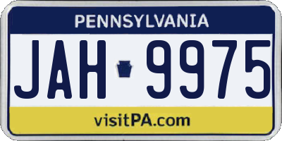 PA license plate JAH9975