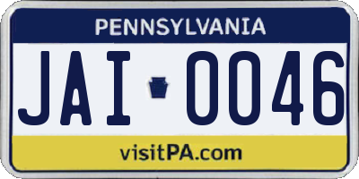 PA license plate JAI0046