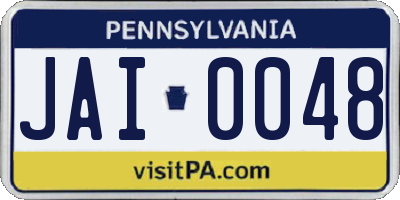 PA license plate JAI0048