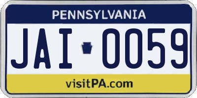 PA license plate JAI0059