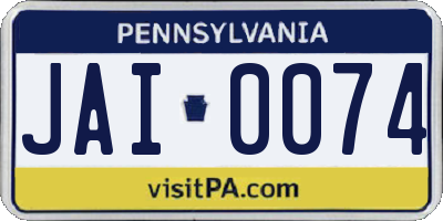 PA license plate JAI0074