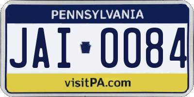 PA license plate JAI0084