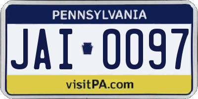 PA license plate JAI0097