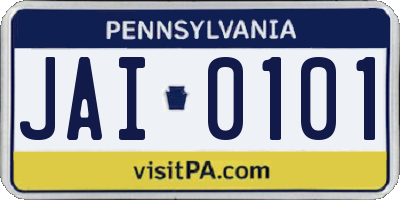 PA license plate JAI0101