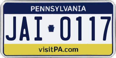 PA license plate JAI0117