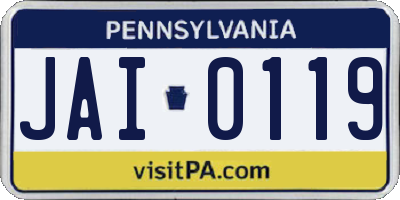 PA license plate JAI0119