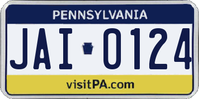 PA license plate JAI0124