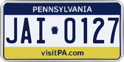 PA license plate JAI0127