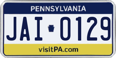 PA license plate JAI0129
