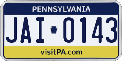 PA license plate JAI0143