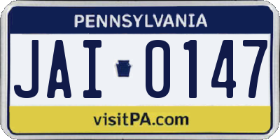 PA license plate JAI0147