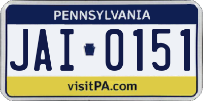 PA license plate JAI0151