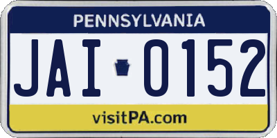 PA license plate JAI0152