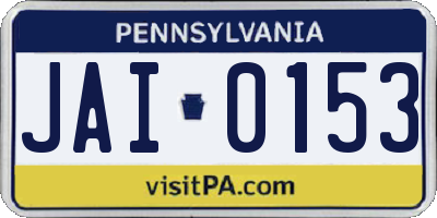 PA license plate JAI0153