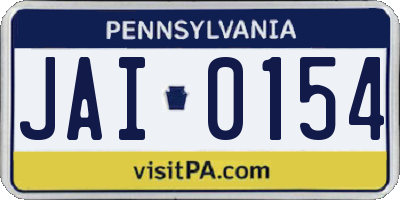 PA license plate JAI0154