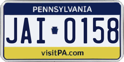 PA license plate JAI0158