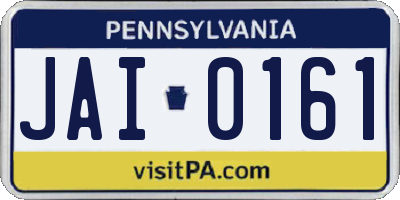 PA license plate JAI0161