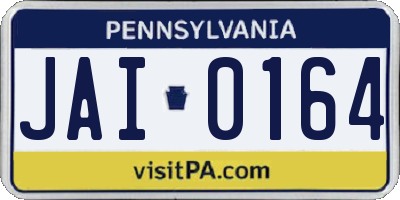 PA license plate JAI0164