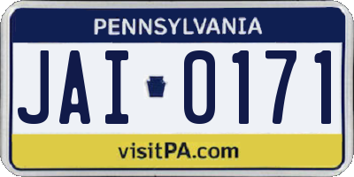 PA license plate JAI0171