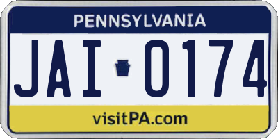 PA license plate JAI0174
