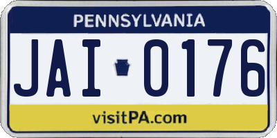 PA license plate JAI0176