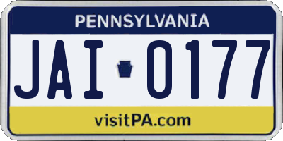 PA license plate JAI0177