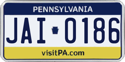 PA license plate JAI0186