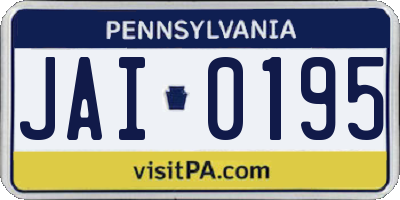 PA license plate JAI0195
