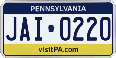 PA license plate JAI0220