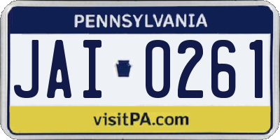 PA license plate JAI0261