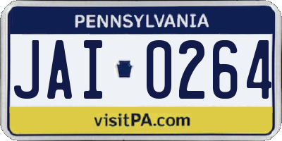 PA license plate JAI0264