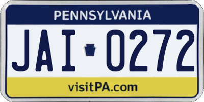 PA license plate JAI0272