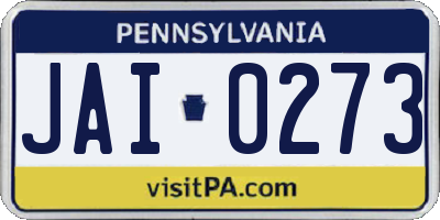 PA license plate JAI0273