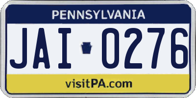 PA license plate JAI0276
