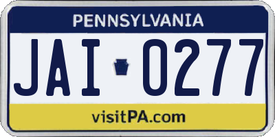 PA license plate JAI0277