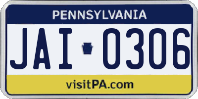 PA license plate JAI0306