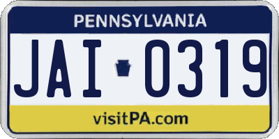 PA license plate JAI0319